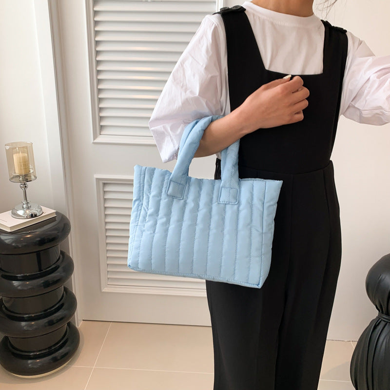 Sac fourre-tout brodé à bandoulière, style tendance, en coton, grande capacité, simple, unique