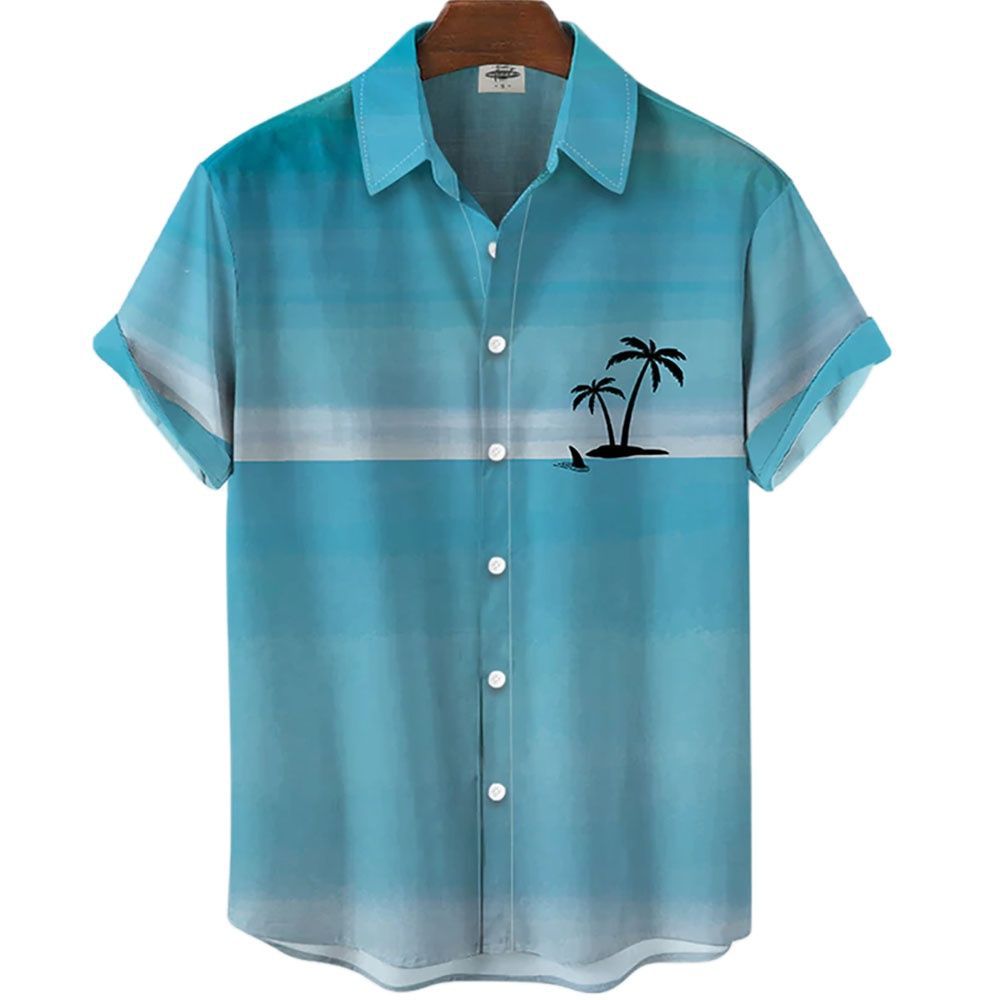 Men's 3D Printed Hawaiian Shirt with Coconut Trees