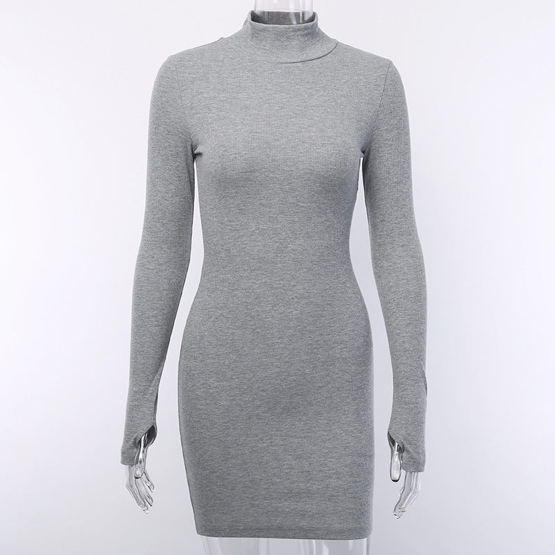 2019 Autumn Long Sleeve High Neck Dress (Cross-Border)