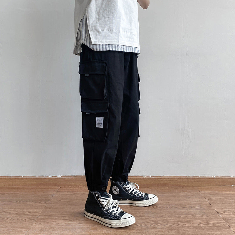 Pantalon harem ample multi-poches tendance