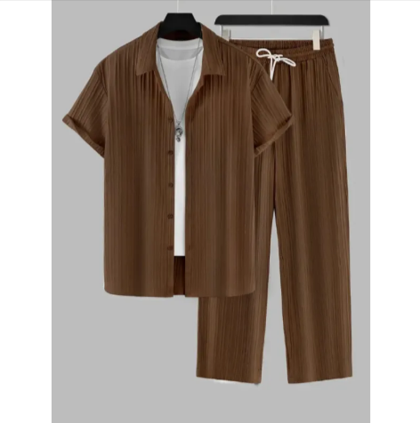 Ensemble de chemise et short rayés d'été pour homme