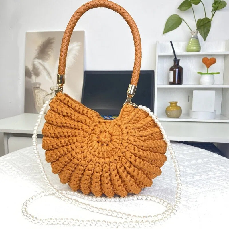 Sac coquillage en crochet fait main amusant, sac à bandoulière pour femmes, sac en crochet