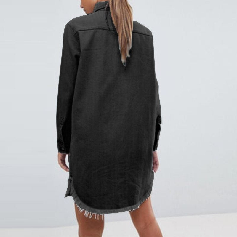 Chemise en jean effiloché pour des tenues stylées