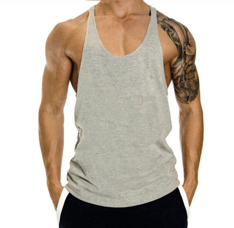 Débardeur de fitness pour homme, ample, avec dos nageur, sans manches, en coton, pour le basketball et le sport, haut tendance pour la musculation