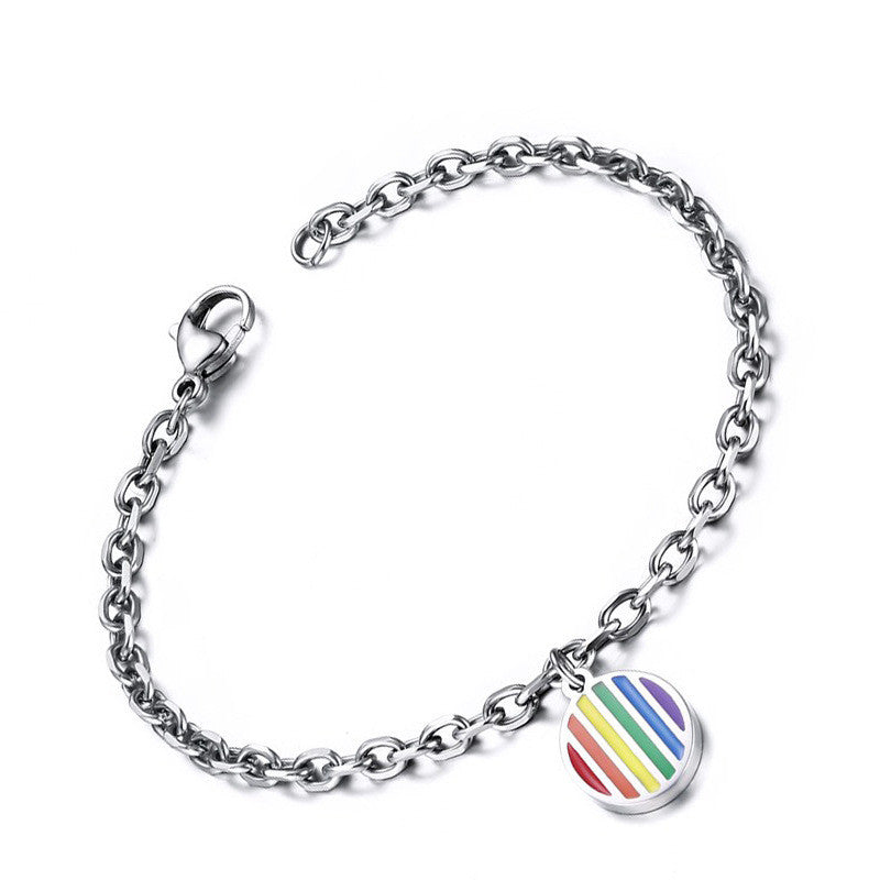 New Titanium Steel Rainbow Bracelet for LGBTQ+ (PB-006)