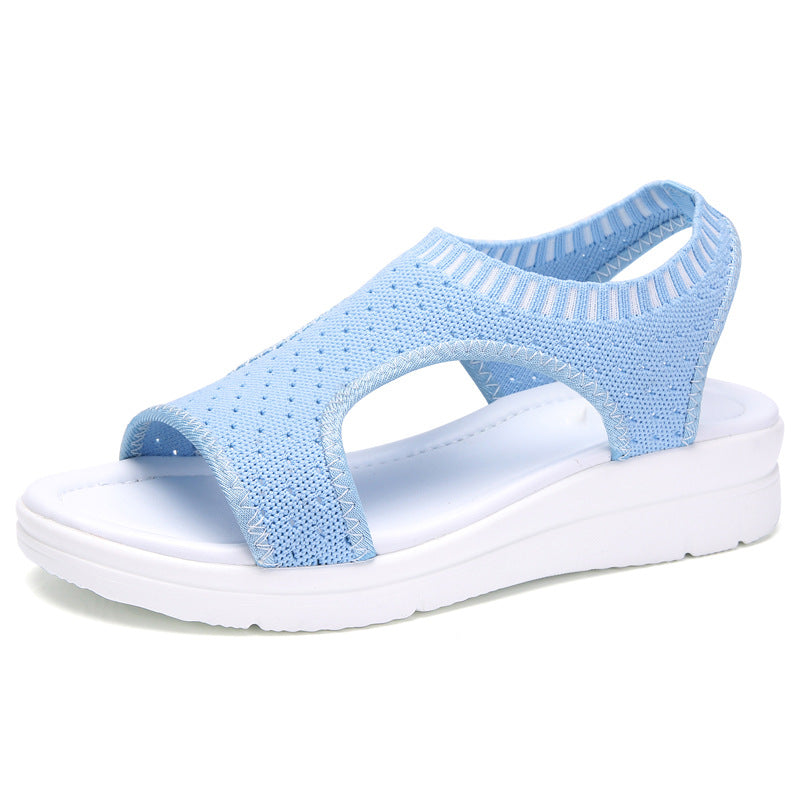 Chaussures à bouche de poisson, Sandales plates, Sandales à semelle épaisse