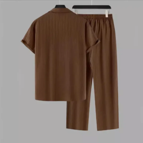 Men's Striped Summer Shirt Suit