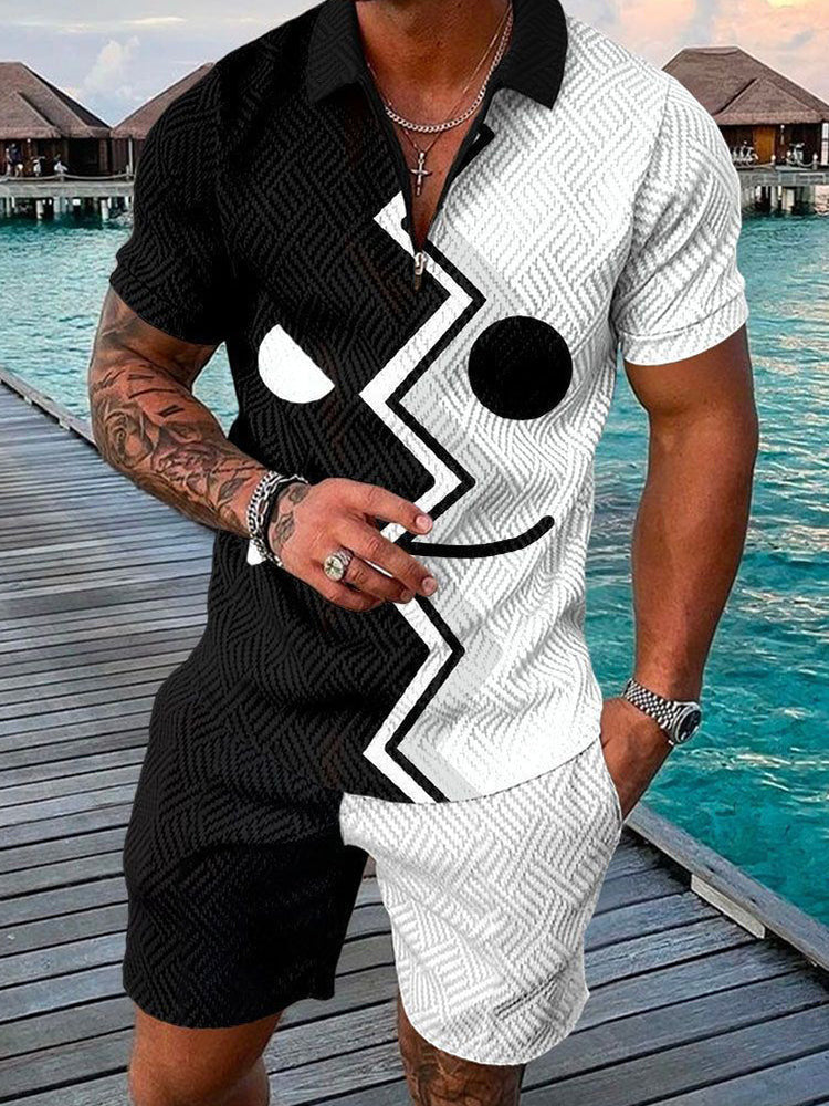 Ensemble de polo de sport d'été à manches courtes pour homme (2 pièces)