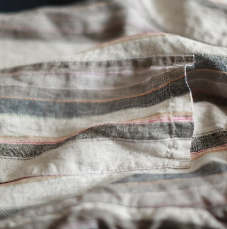 Harem Linen Pants with Artistic Stripes, Vintage Cotton