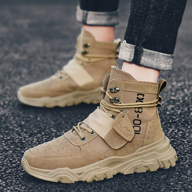 Men's High-Top Tooling Boots with British Style