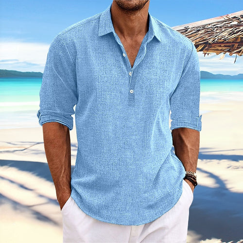 Haut décontracté à manches longues Henley pour garçons, à la mode et confortable pour la maison