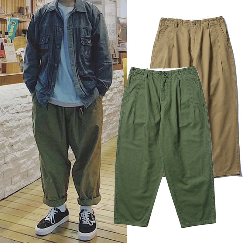 Trendy Men's Loose Straight Harem Pants in Pure Color