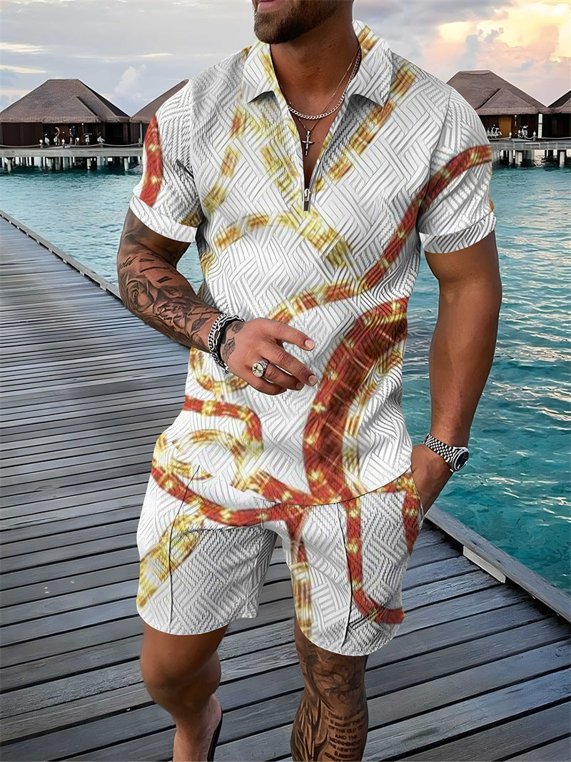Ensemble de polo de sport d'été à manches courtes pour homme (2 pièces)