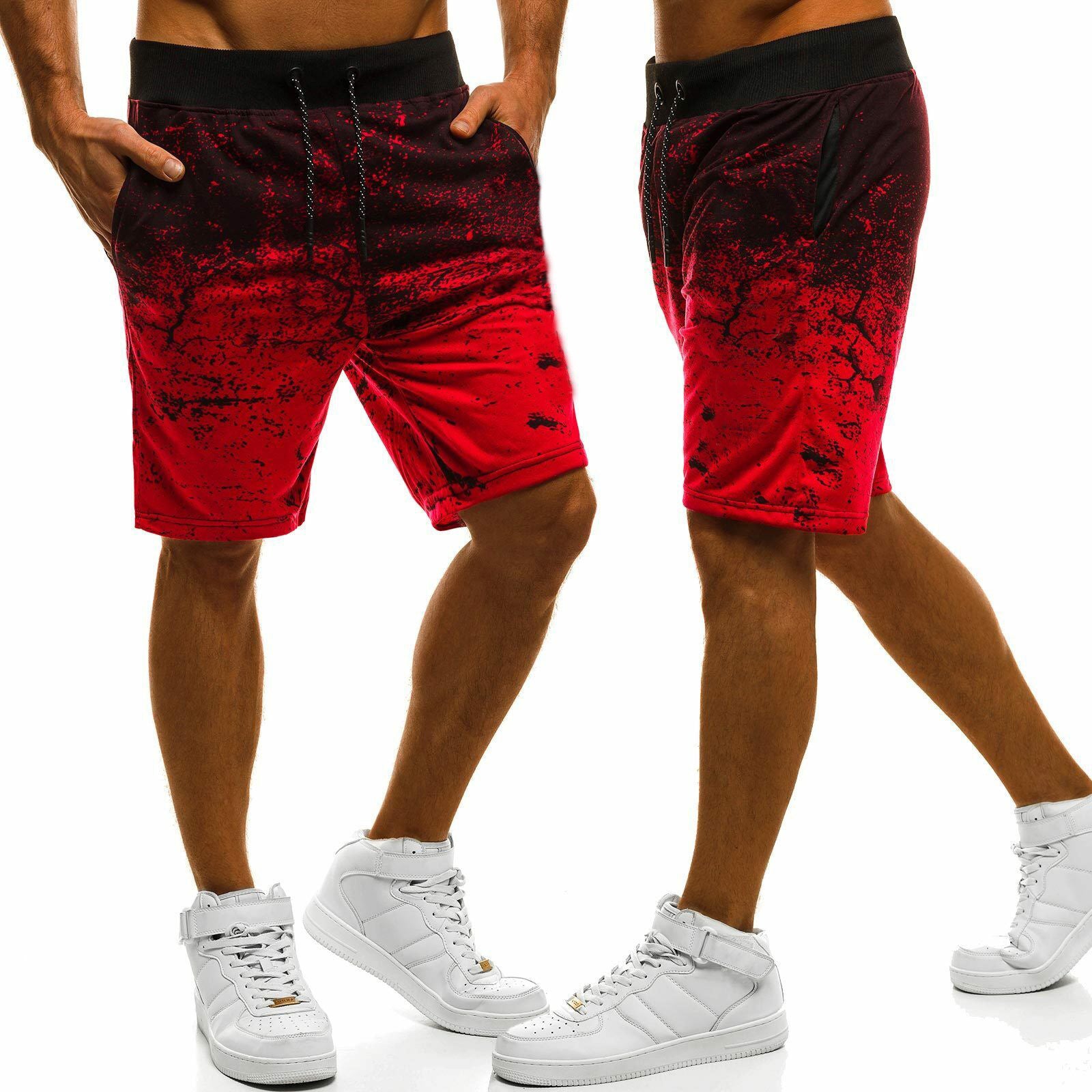 Large Solid Color Micro Stretch Casual Shorts
