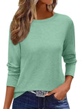 EADINVE Womens Long Sleeve Crew Neck T Shirts Basic Tee Casual Top Fall Trendy Lightweight Tunic Outfits Fitted Shirts