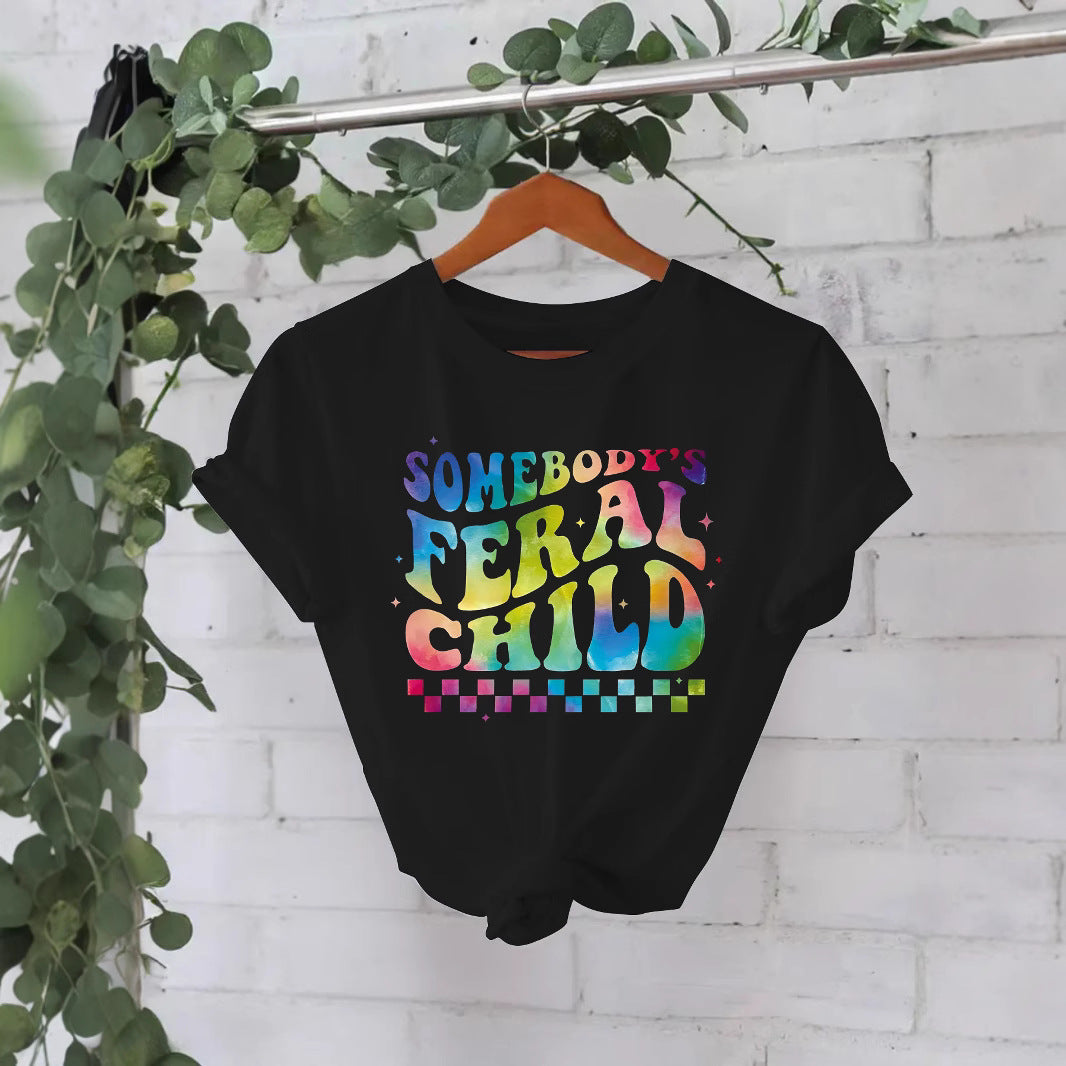 Imprimé slogan mignon pour jeune fille