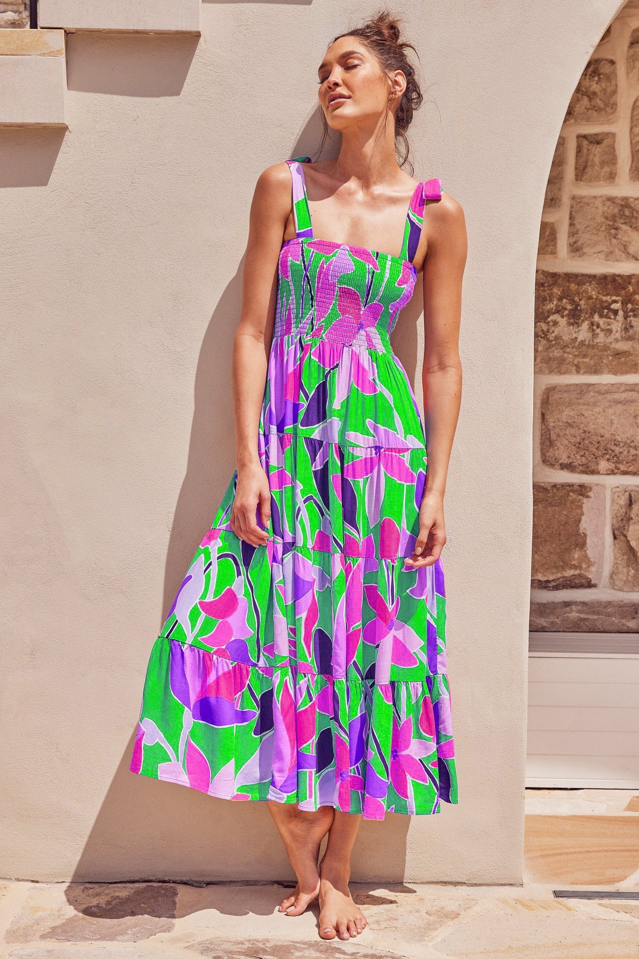 Robe salopette européenne et américaine, vêtements pour femmes, nouvelle robe décontractée printemps et été, jupe taille haute imprimée