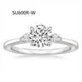 Fashion Luxury Three-Stone Diamond Ring 1 Carat Wedding Ring S925 Sterling Silver Plated 18K Gold Lab-Grown Diamond Ring for Women