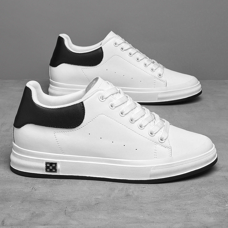 Baskets basses en cuir pour homme avec semelle épaisse et rehausseur intégré