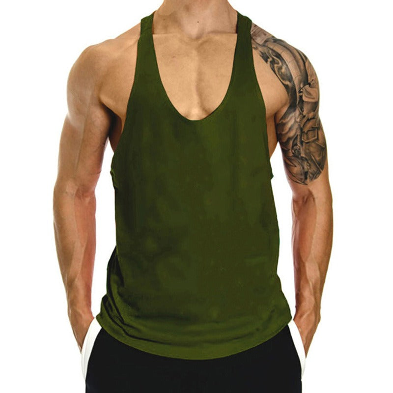 Débardeur de fitness pour homme, ample, avec dos nageur, sans manches, en coton, pour le basketball et le sport, haut tendance pour la musculation