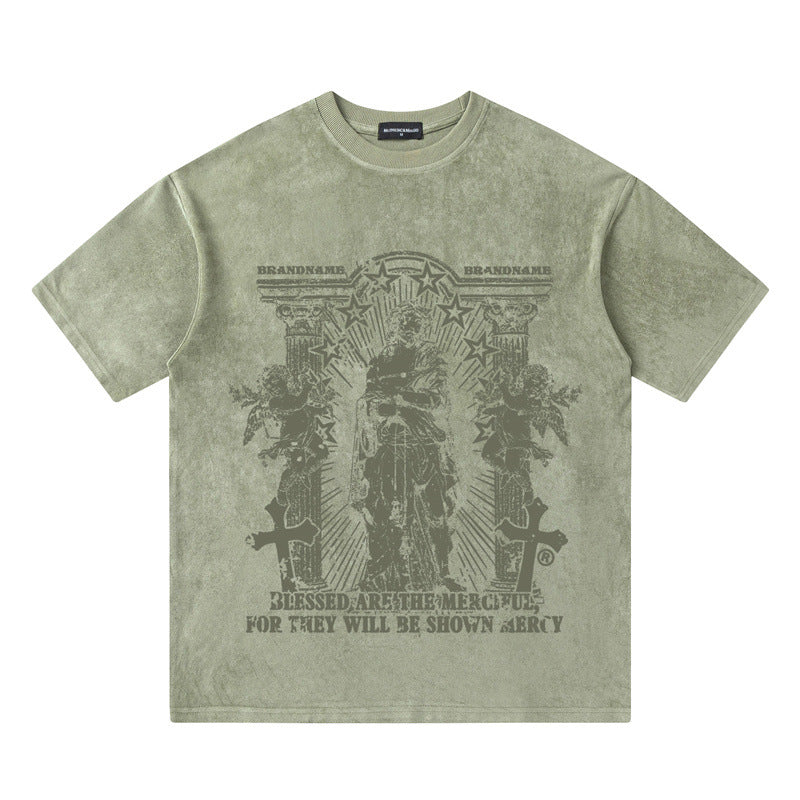Character Cross Printed Loose Men's and Women's T-Shirts