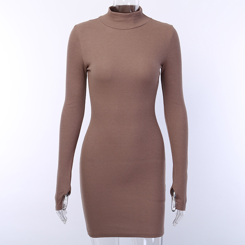 2019 Autumn Long Sleeve High Neck Dress (Cross-Border)