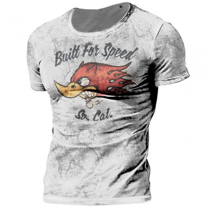 T-shirt imprimé décontracté ample pour homme d'été