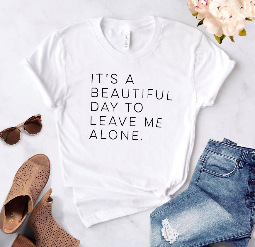 T-shirt décontracté en coton pour femme à motif graphique - « It's A Beautiful Day »