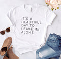 T-shirt décontracté en coton pour femme à motif graphique - « It's A Beautiful Day »