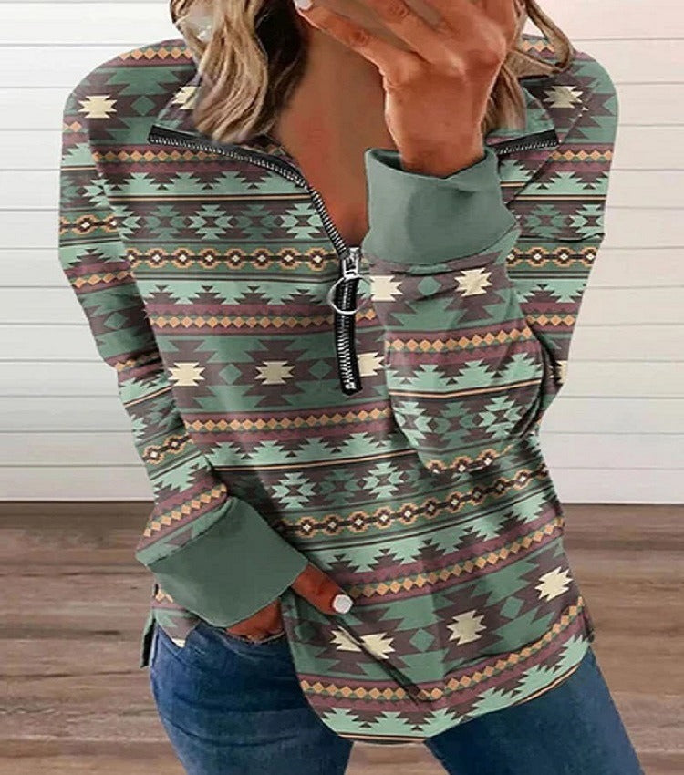 Nouveau pull zippé pour femmes de style occidental européen et américain