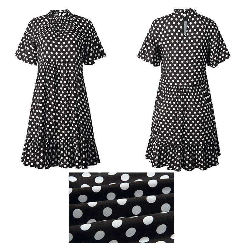 Robe d'été à pois pour femme de style occidental