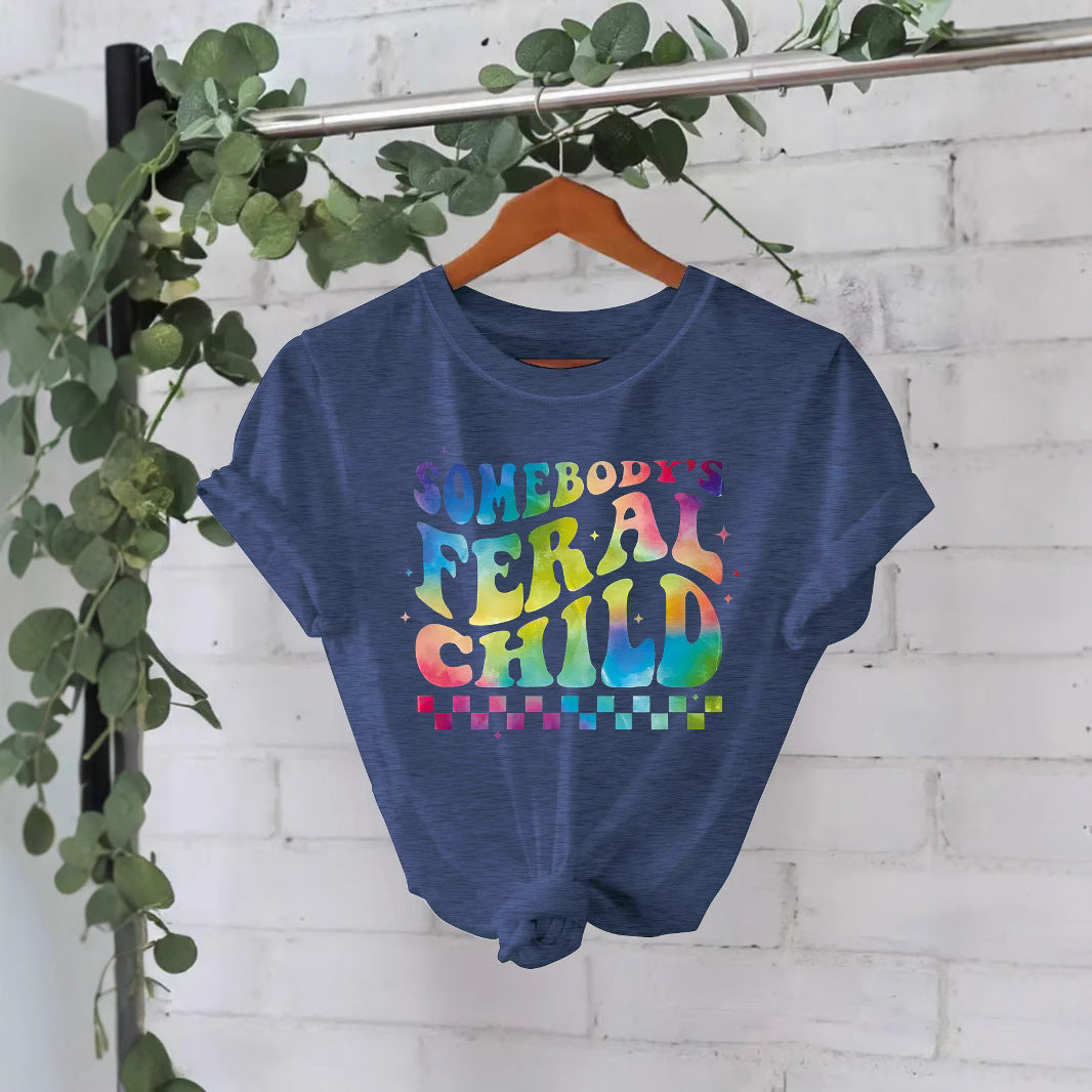 Imprimé slogan mignon pour jeune fille