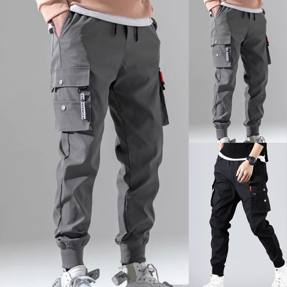 Pantalon Harem Homme Hip Hop Jogger Automne Nouveau Pantalon Cargo Homme Slim Fit Multi-poches Uni