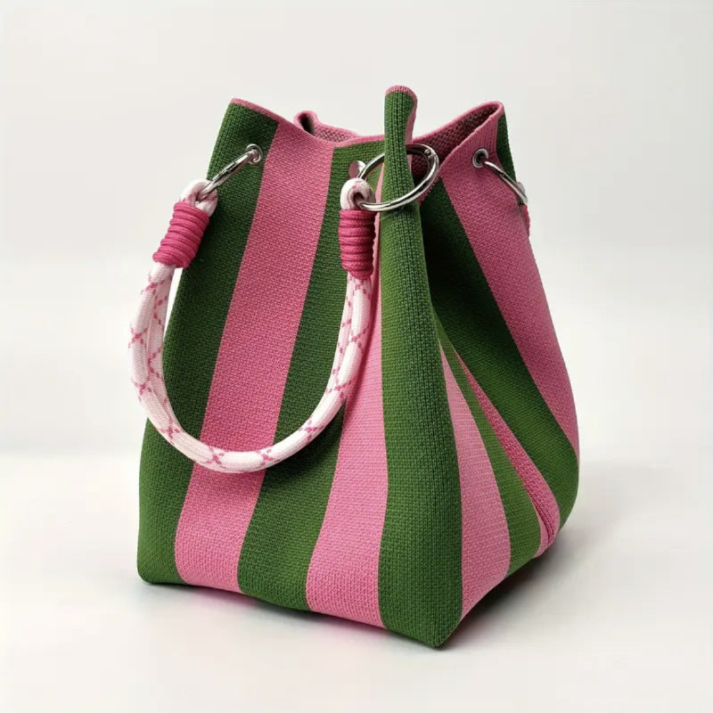Sac seau, sac tressé, sac tricoté à main, sac à bandoulière unique