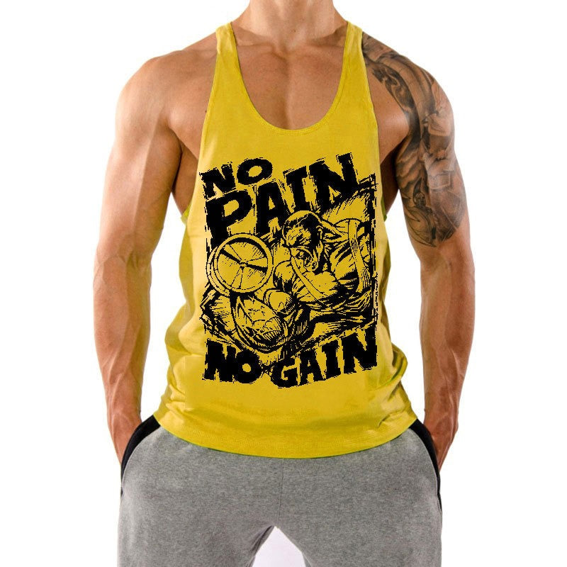 Débardeur de fitness pour homme, ample, avec dos nageur, sans manches, en coton, pour le basketball et le sport, haut tendance pour la musculation
