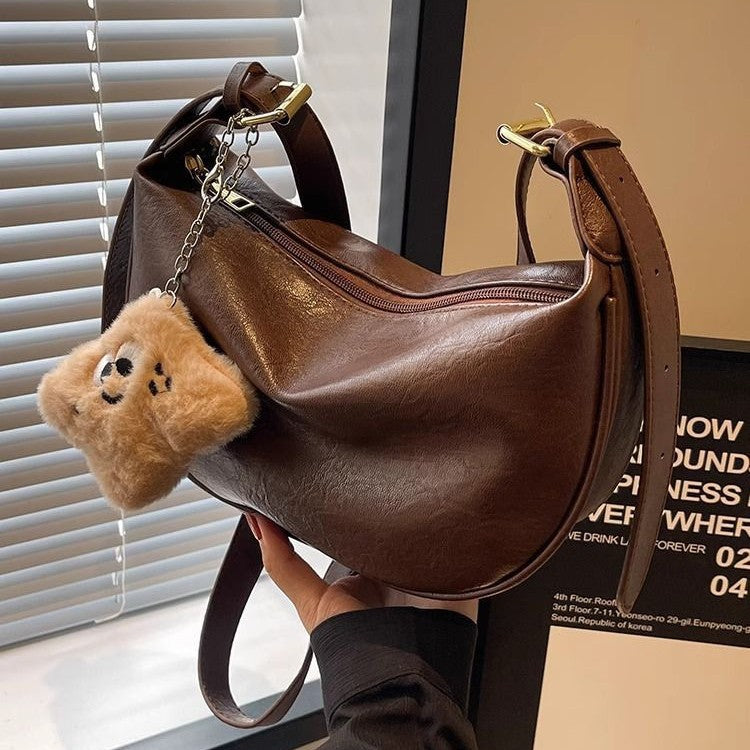 Sac à bandoulière tendance et populaire, sac porté croisé, sac peluche