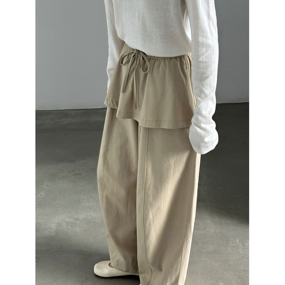 Sense Faux Two-Piece Skirt Pants Women's Autumn Loose Slimming Hip-Hiding Wide-Leg Pants