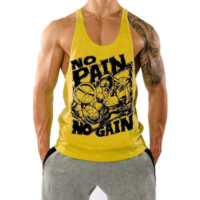 Débardeur de fitness pour homme, ample, avec dos nageur, sans manches, en coton, pour le basketball et le sport, haut tendance pour la musculation