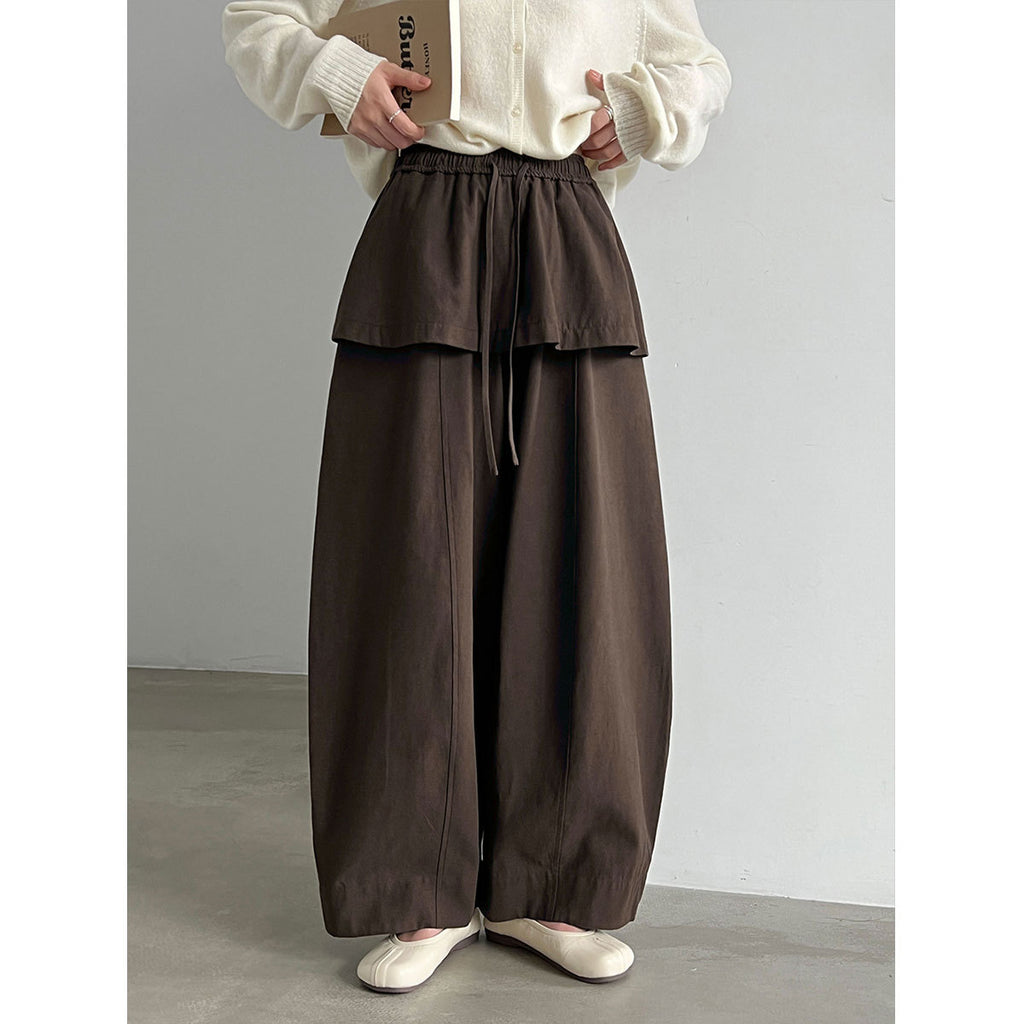 Sense Faux Two-Piece Skirt Pants Women's Autumn Loose Slimming Hip-Hiding Wide-Leg Pants