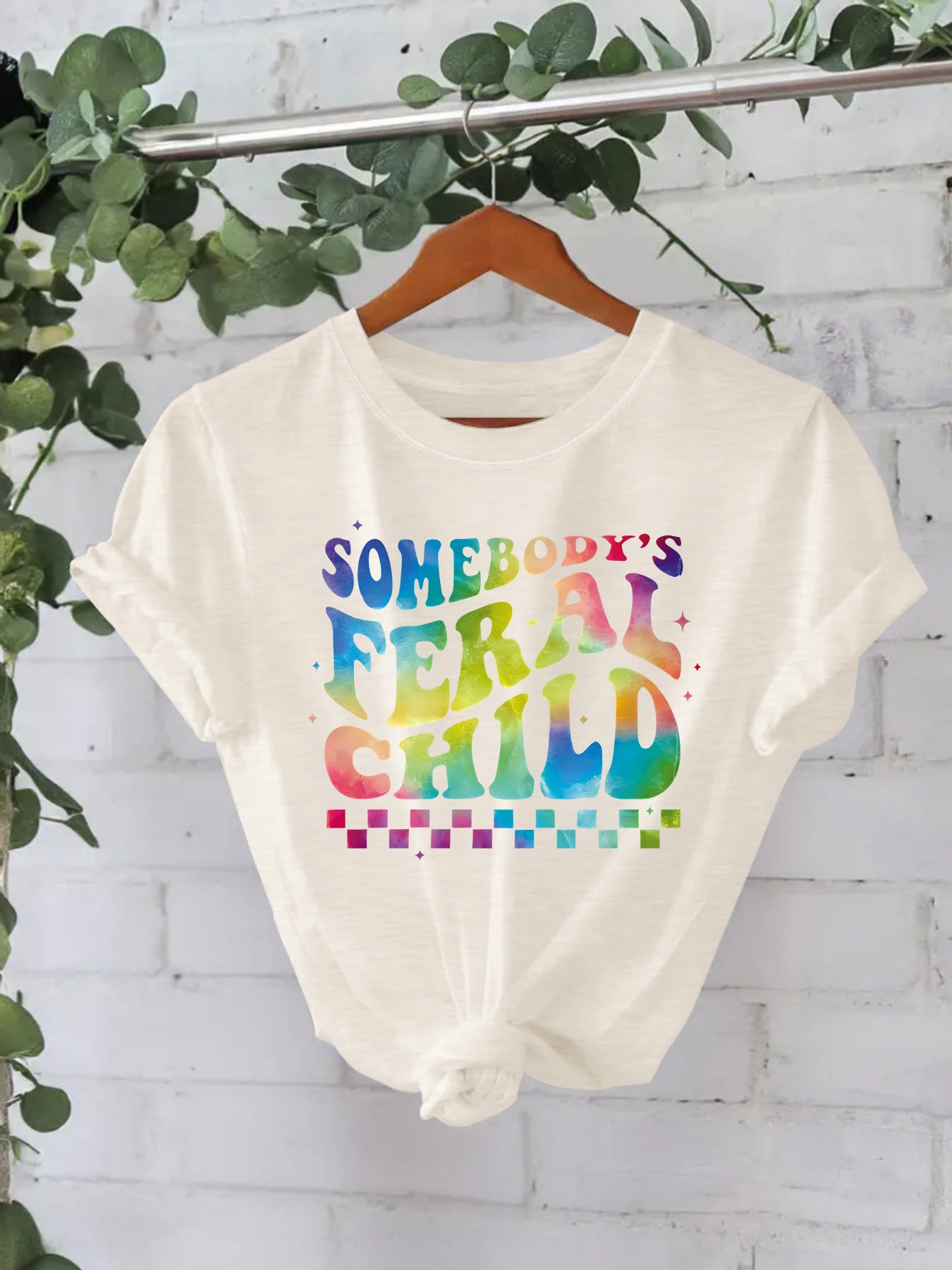 Imprimé slogan mignon pour jeune fille