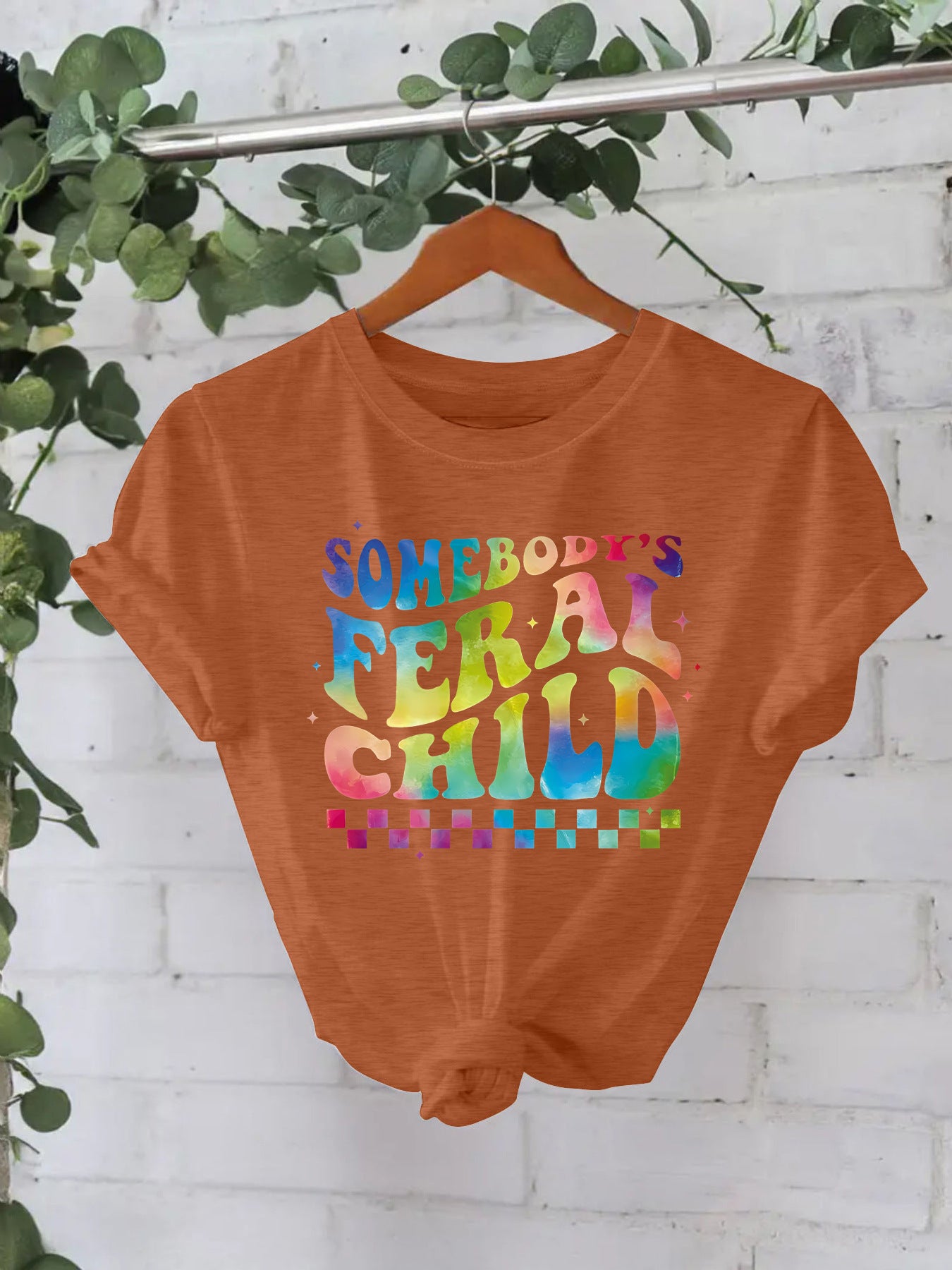 Imprimé slogan mignon pour jeune fille