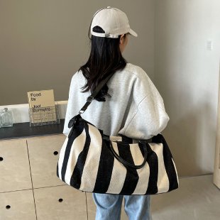 Sac à main bandoulière pour femmes, élégant et polyvalent, à rayures, style unique