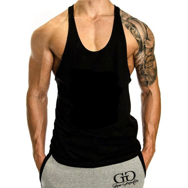 Débardeur de fitness pour homme, ample, avec dos nageur, sans manches, en coton, pour le basketball et le sport, haut tendance pour la musculation