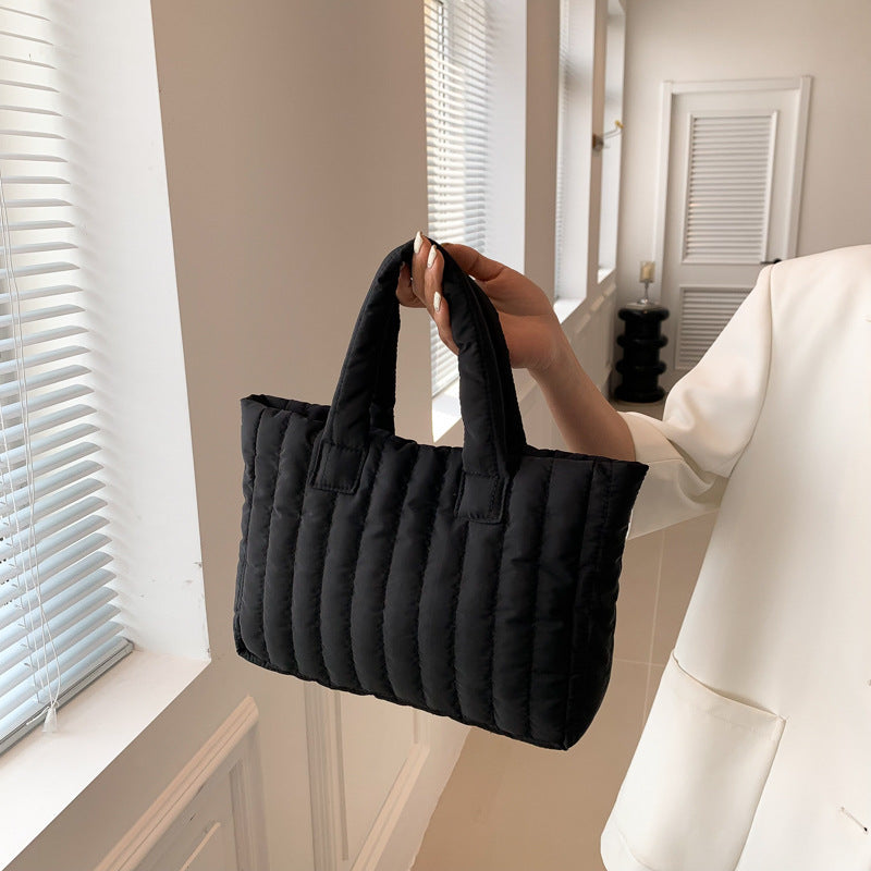 Sac fourre-tout brodé à bandoulière, style tendance, en coton, grande capacité, simple, unique