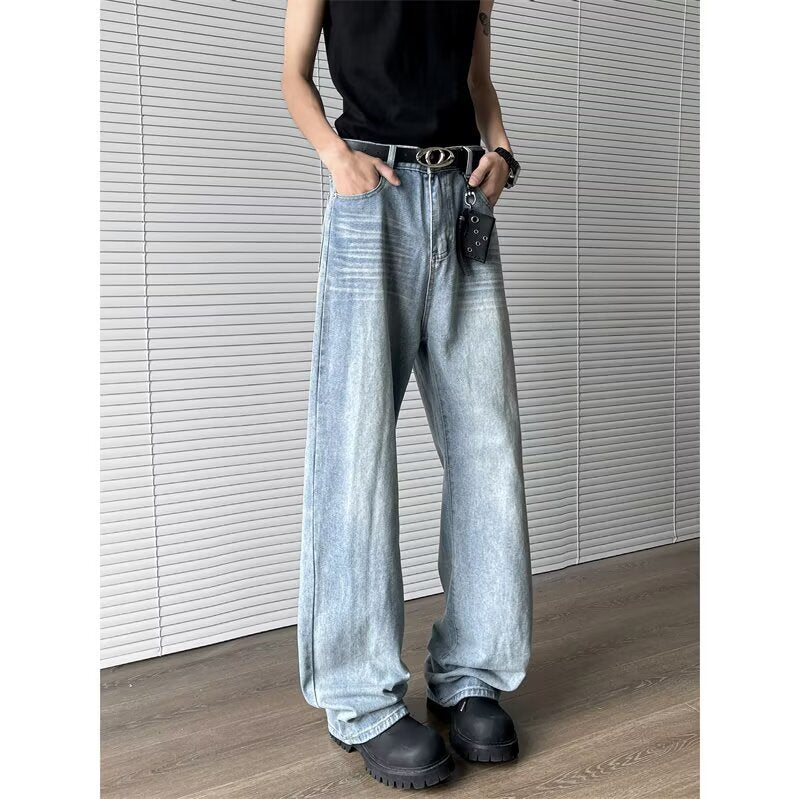 Wash loose bamboo striped jeans for boys in summer straight leg