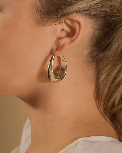 Boucles d'oreilles créoles tubulaires allongées automne