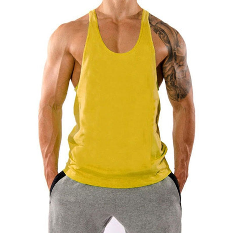 Débardeur de fitness pour homme, ample, avec dos nageur, sans manches, en coton, pour le basketball et le sport, haut tendance pour la musculation