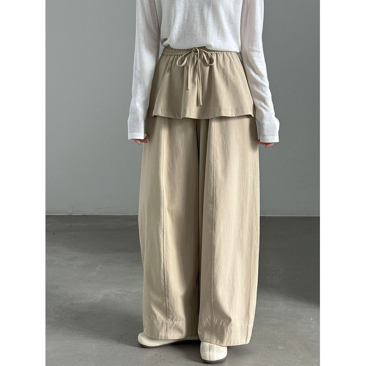 Sense Faux Two-Piece Skirt Pants Women's Autumn Loose Slimming Hip-Hiding Wide-Leg Pants