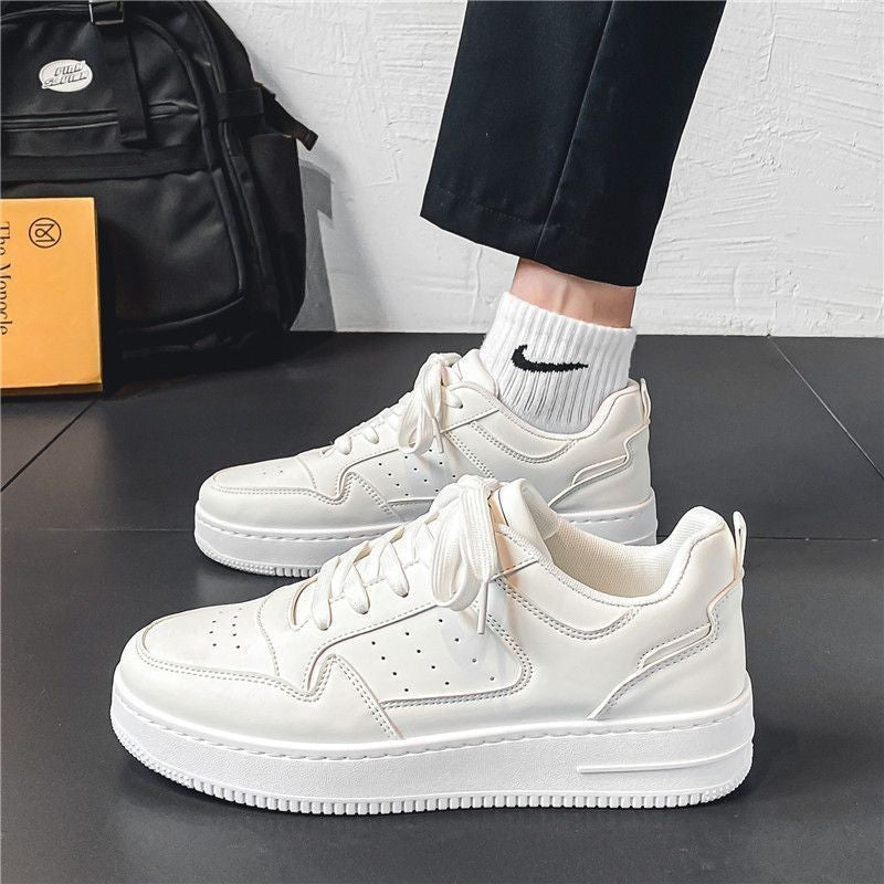 Baskets Chunky Blanches Respiration Nouvelle Printemps pour Étudiants, Chaussures Athlétiques Décontractées à Semelle Épaisse Tendance et Polyvalentes pour Adolescents, Style Skate Basse