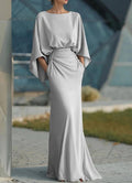 Élégante robe longue plissée sans dos pour femme